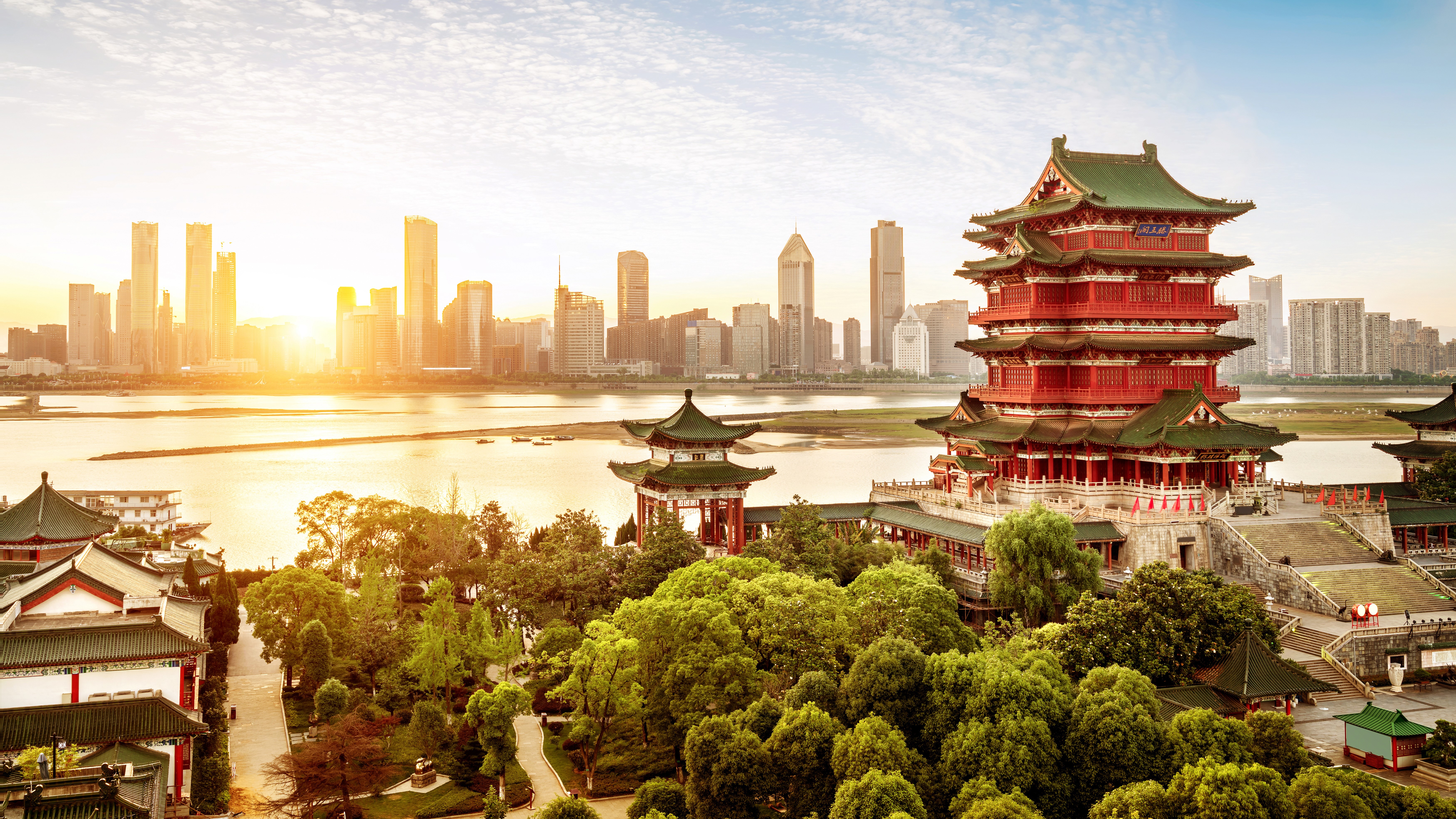 Tengwang Pavilion,Nanchang,traditional, ancient Chinese architecture, made of wood.