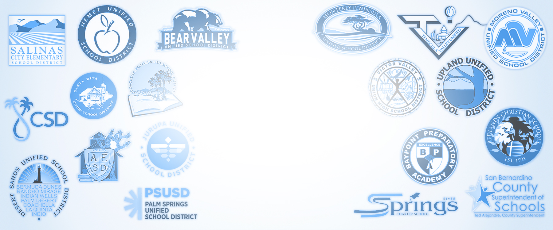 a large emblem with school districts that are in the Riverside County