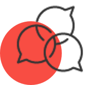 red circle with credential services as an icon